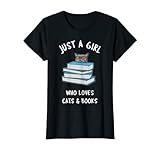 Solo una chica que ama a los gatos y libros - azul ruso Camiseta