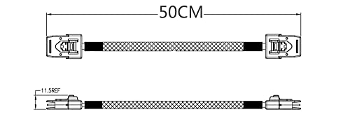 Internal Mini Sas Hd Sff-8087 36 Pin Male To Sff-8087 Mini Sas 36 Pin Cable For Server Or Control Card 2.0 Feet / 0.6 Meter #TOP5
