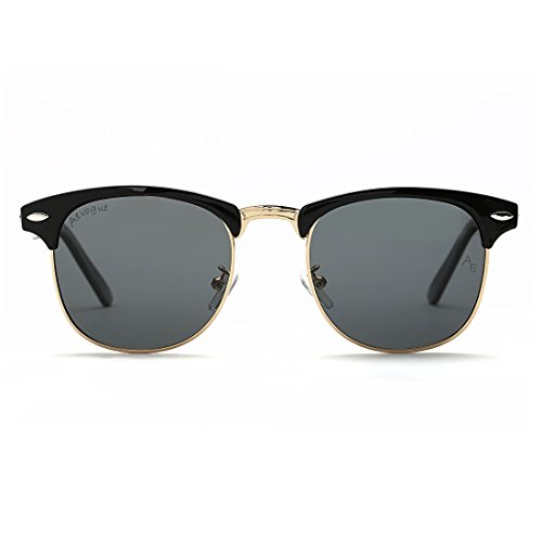 Image of AEVOGUE Polarized Semi Rimless Sunglasses for Men Women, Retro UV400 Sun Glasses for Driving Outdoor