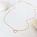 Handmade Gold Filled Chain Necklace With a Tiny Textured Ring Circle Pendant