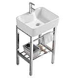 staffa in acciaio inox per lavello in ceramica con rubinetto, per garage, lavanderia e giardino, autoportante, ideale per bagno e camera degli ospiti