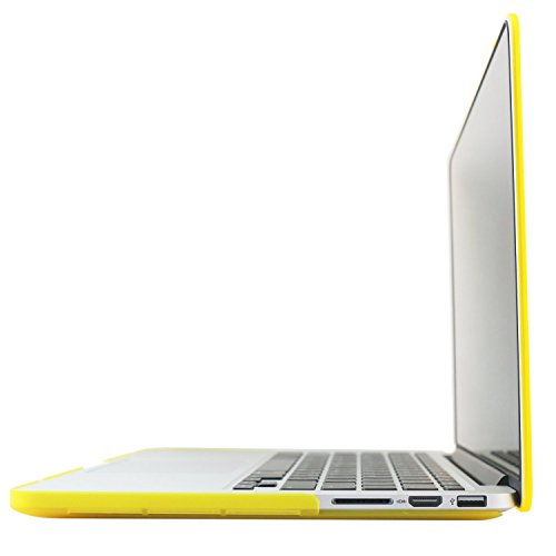 Image of Heartly Premium MacBook Flip Thin Hard Shell Rugged Armor Hybrid Bumper Back Case Cover for MacBook Pro 15 inch inch - Sweet Yellow