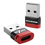 Rixmie USB-C Female to USB-A Data Blocker (2-Pack) 2025 New | 100% Elimination of Data Transfer Possibilities, Only for Charging, Protect Against Juice-Jacking, Refuse Hacking Provide Safe Charging