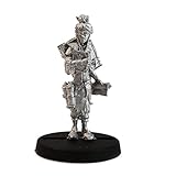 Stonehaven Elf Librarian Miniature - 36mm Lead-Free Pewter Figure, 28mm Scale, Unpainted, Made in USA