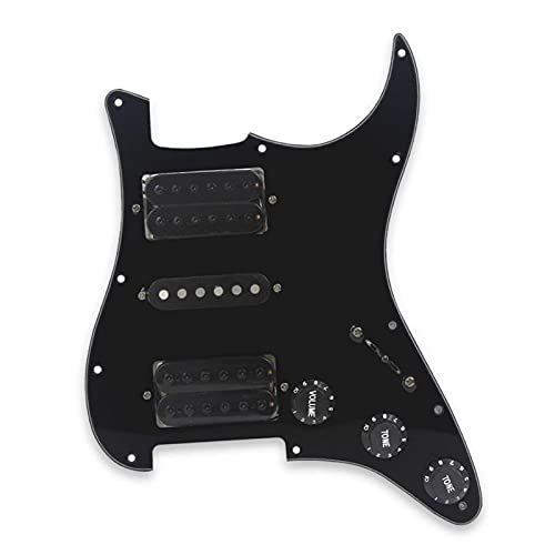 Pickguard précâblé Stratocastre Noir HSH Pickuarge De Guitare Électrique Pré-programmé Alnico 5 Pickups Pièces De… - Les Beatles, Paul McCartney, John Lennon, RIngo Starr, George Harrison Pickguard précâblé Stratocastre Noir HSH Pickuarge De Guitare Électrique Pré-programmé Alnico 5 Pickups Pièces De…