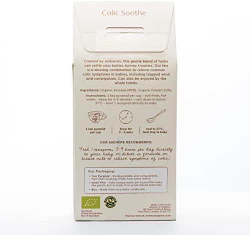 Colic Soothe - Organic Tea For Babies |15 Biodegradable & Non-GMO Tea Pyramids | Natural Remedy For Calming Colic, Reflux & Gas Relief | Herbal Tea Blend Of Aniseed & Fennel | Made By Midwives