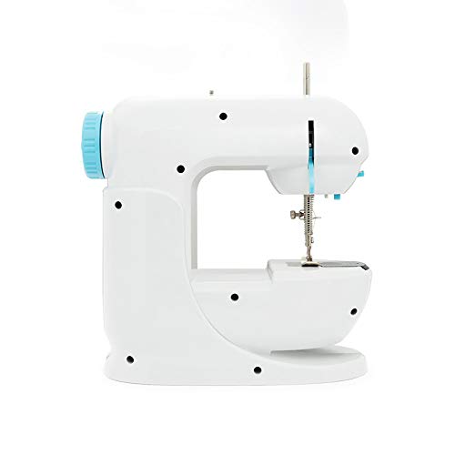 Machine à coudre portable électronique blanche réglable à 2 vitesses avec pédale