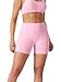 Kepblom High-Waisted Butt-Lifting Scrunch Gym Shorts for Women - Workout Yoga Biker, Seamless Spandex Booty Shorts,Pink,M