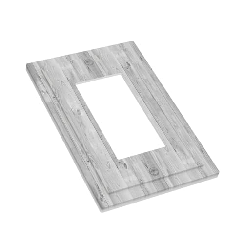 Placa de pared GFCI estilo roble gris rústico para transformar la decoración de salones y cocinas 4