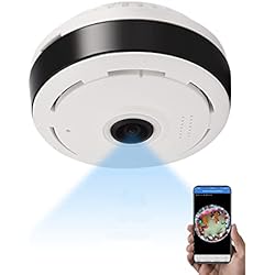 Camara De Seguridad 360 Grados Syuantech Cámara panorámica de 3.0MP WiFi Connect,Cámara IP de 360 Grados Ojo de pez visión Nocturna CCTV Cámara inalámbrica de vigilancia casera,Sistema de cámara de Audio de Dos vías(V380 Pro App)