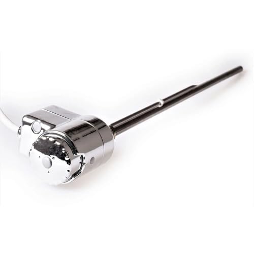 RADIANT LIVING® Dual Fuel Thermostatic Heating Element 300W For Heated Towel Rail Ladder Radiator Bathroom Cloakroom, Chrome