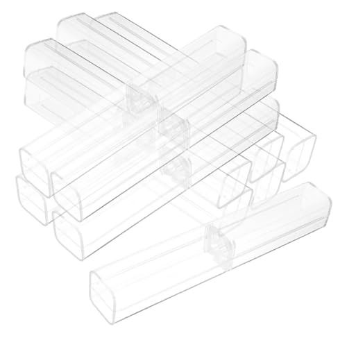 Étui de rangement carré transparent en plastique rigide protégeant vos stylos et feutres de dessin