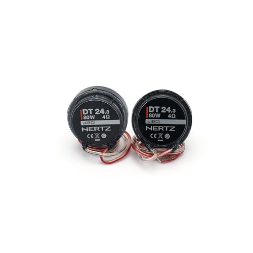 Hertz DT 24.3 – Paar 24 mm Hochtöner mit Neodym-Magnet und PEI-Kalotte, passiver Crossover inklusive, Brillante und präzise Wiedergabe, maximale Leistung 80W