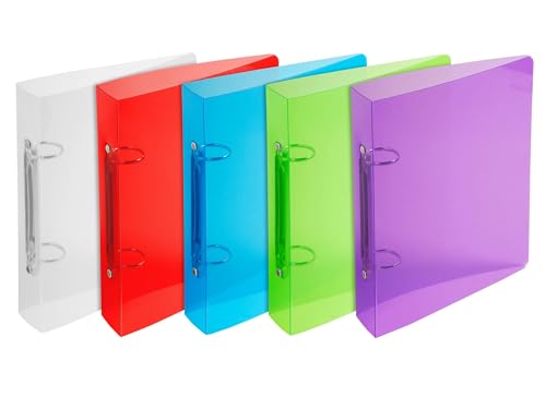 Classeurs Crystal Exacompta A5 carton de 15 avec 2 anneaux de 30mm pour intercalaires