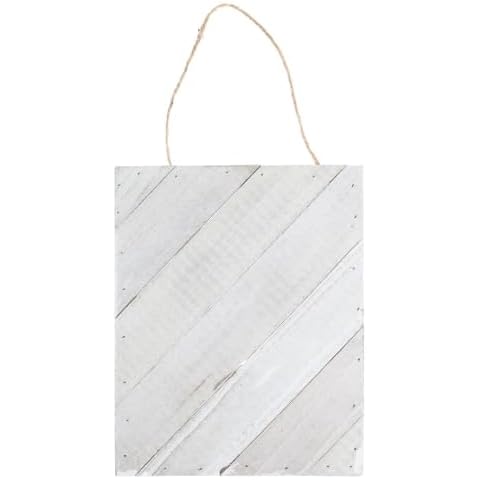 Hampton Art Plank Diagonal 8" x 10" White, Wood Plaque, Wood Sign Blank, Wood Blanks, Wooden Plaques, Blank Wood Signs for Crafts, Wooden Sign Blank, Wood Planks for Crafts Cover