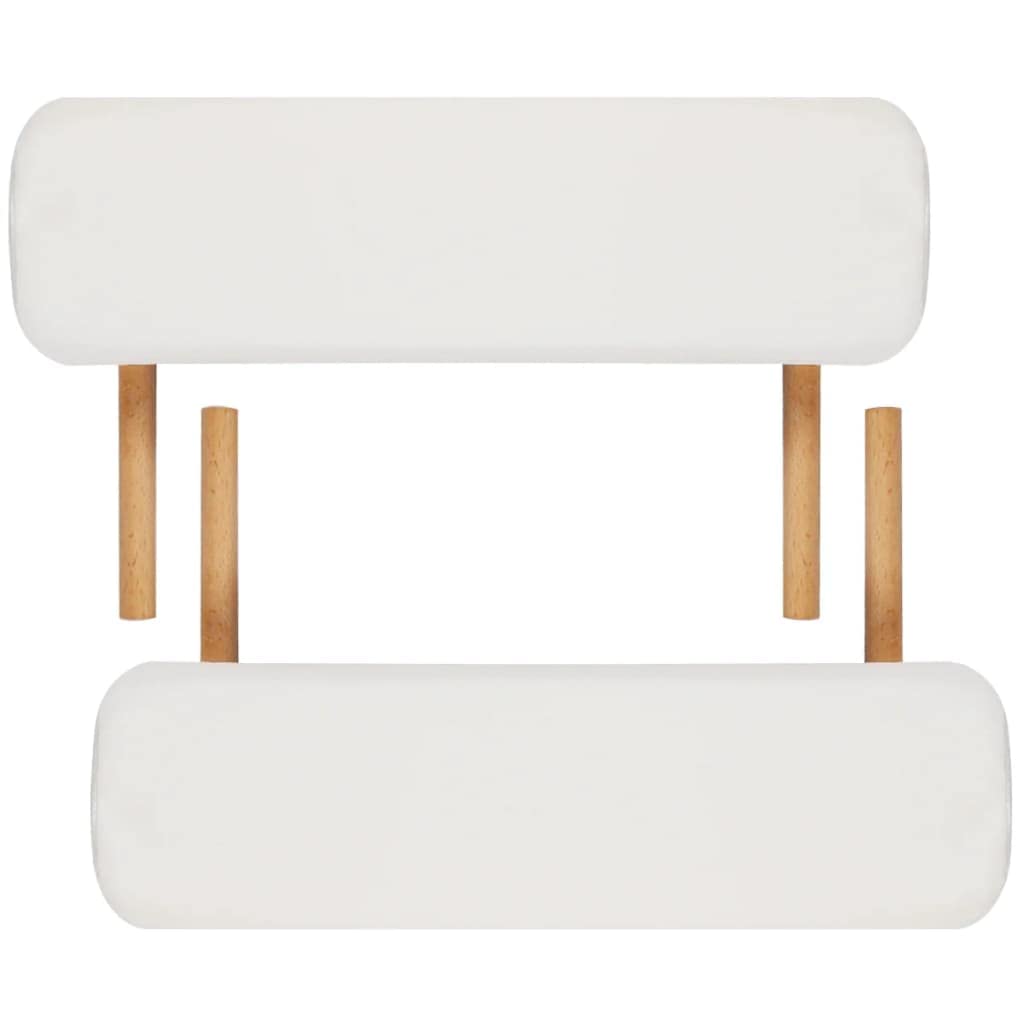 Massageliege Klappbar 2-Zonen mit Holzgestell Cremeweiß,Gesundheit & Schönheit,Körperpflege,Massage & Entspannung,Massagetische,Weiß,14.9 kg-110078