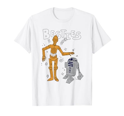 T-shirt Star Wars R2-D2 et C-3PO pour fan de la saga en coton noir