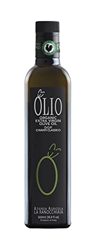 Organic Italian High Polyphenols (+600mg kg) Extra Virgin Olive Oil DOP Chianti Classico from Tuscany, Italy | 2020 Harvest, Lab Tested Nutritional Values, Early Harvest | 16.9 fl oz