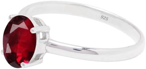 Natural Gemstone Ring, 925 Sterling Silver Ring Handmade Statement Ring For Women and Girls, Minimalist Gemstone Ring Engagement, Unique Christmas Jewelry Gift For, Promise Ring Size US - Image 2