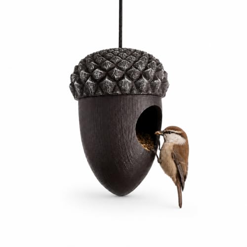 Image of CKB LTD Acorn Hanging Bird Feeder for Small Birds - Easy Access Opening for Outdoor Wild Feeding Bird Safe Peanuts, Seeds, Peanut Granules, Fruit and Nut Mixes, Mealworms