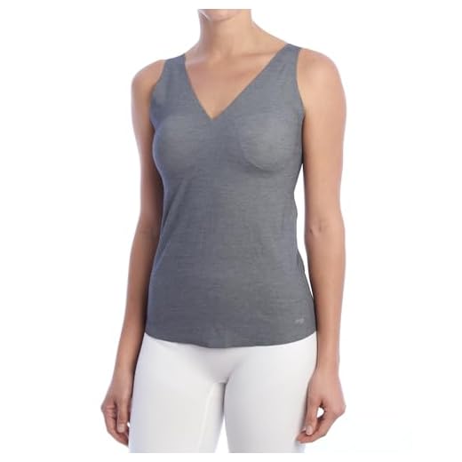Vertvie Unterhemd mit BH Damen Winter Spitze BH Hemd Ohne Bügel mit Cups V-Ausschnitt Thermo Fleece Unterhemden Ärmellos Gefütterte Tank Top Eingebauter BH(A-Schwarz,4XL) 6 sloggi Damen ZERO Feel Natural Shirt 02 Unterhemd, Black Combination, M