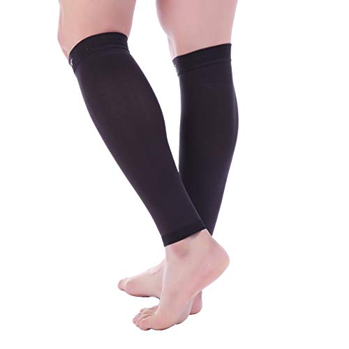 Image of Premium Calf Compression Sleeve 1 Pair 20-30mmHg Strong Calf Support Graduated Pressure for Sports Running Muscle Recovery Shin Splints Varicose Veins Doc Miller (Black, 2-Pack, 3X-Large)