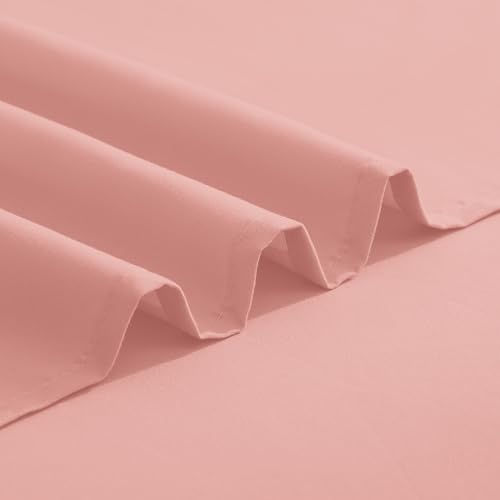 Image of Elegant Comfort Luxurious 1500 Premium Hotel Quality Microfiber Three Line Embroidered Softest 4-Piece Bed Sheet Set, Wrinkle and Fade Resistant, Twin /Twin XL, Dusty Rose