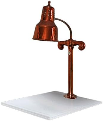 DLM/WB/SC Carving Station, Single Bulb Heat Lamp, Smoked Copper Finish, White Base, 18" x 20"