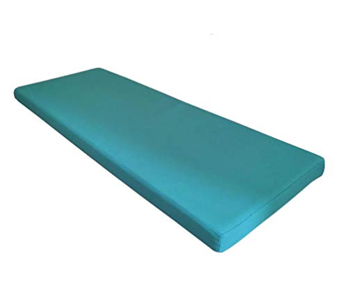 Coussin pour banc bleu 80x40x5cm matelassé et antidérapant