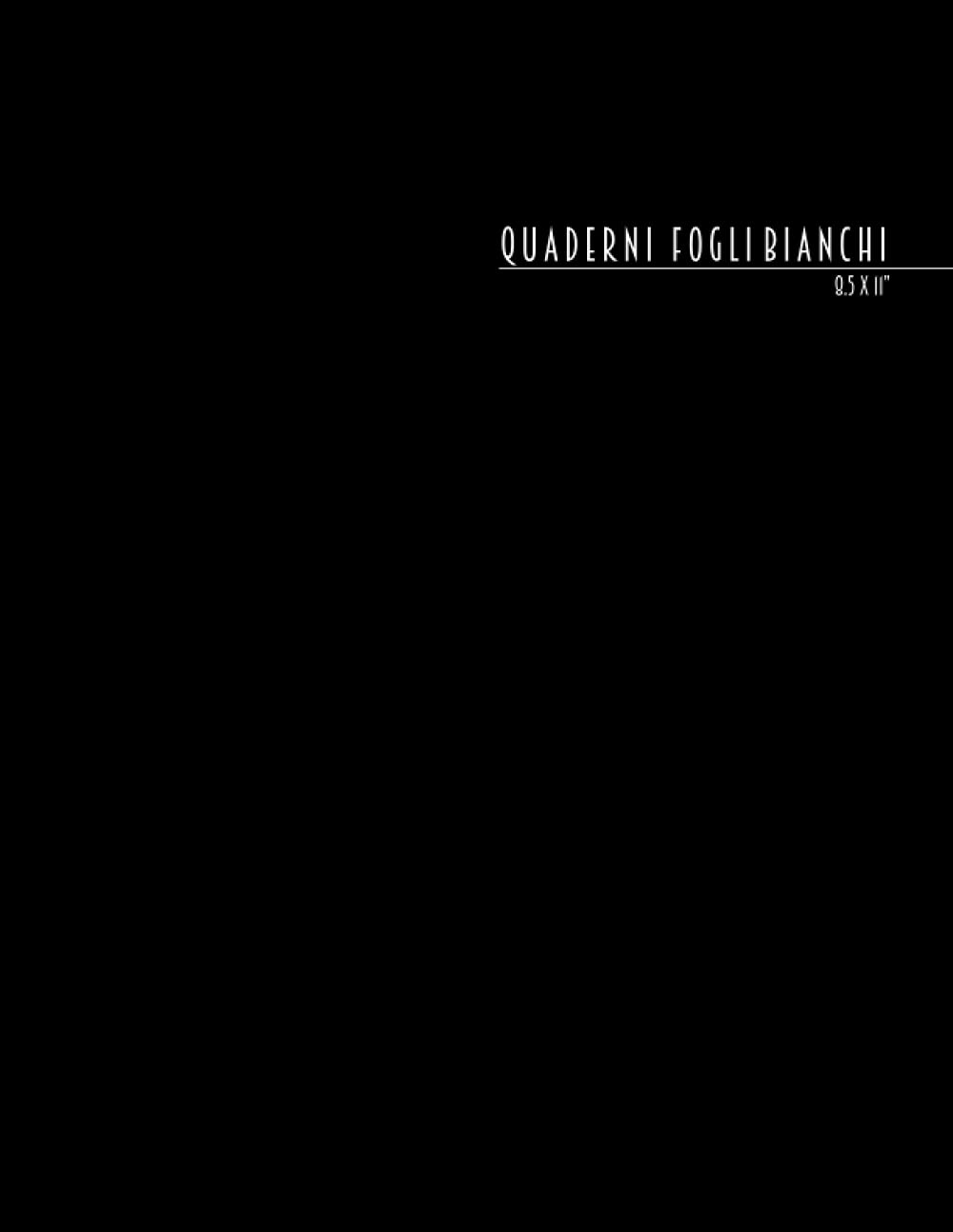 Quaderni fogli bianchi: senza righe o quadretti per disegni e schizzi - 21,59 x 27,94 cm (8,5 x 11 pollici, simile al formato A4) - 100 pagine numerate con indice - Copertina morbida opaca