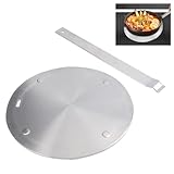 Induction Hob Heat Diffuser Ring Plate, 20cm Stainless Steel Induction Adapter Plate with Detachable Handle, High Temperature Coating Heat Diffuser Simmer Ring Plate for Moka, Milk, Coffee Cookware - Image 1