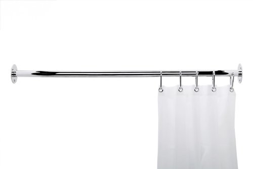 Zasłona prysznicowa biała – system drążków prysznicowych – z poliestru – nadaje się do prania, wymiary: 1400 x 2000 mm. 10 oczek