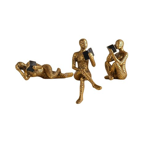 Escultura Abstracta Hombre Dorado XINXUAN 8" 3 Piezas