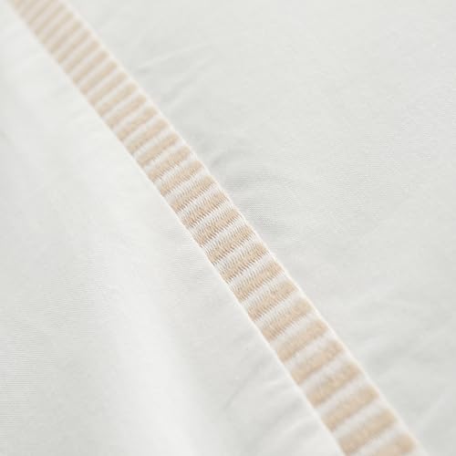 Parure de lit double en coton douceur absolue blanc naturel pour nuits sereines