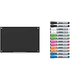 U Brands Glass Dry Erase Board (36 X 24 Inches) + Markers (12 Count) Bundle