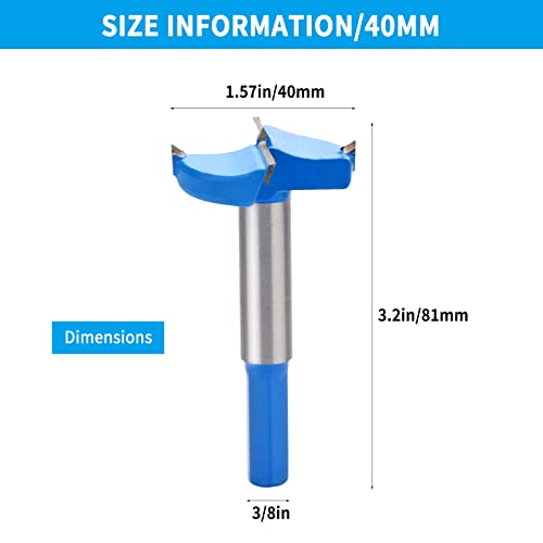 1-1/4" Forstner Drill Bit,Hex Shank Carbide Tipped Wood Drilling Wood Tool Punching Bit(32mm), Blue - Image 4