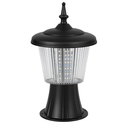 Image of Gigawatts GWSUW-02 Outdoor Gate Light - 12W Integrated Light 101% Rust & Waterproof Polycarbonate, ABS, PP Pillar Lamp Base Mount Black Exterior Fixture for Garden, Boundary & Home Entrance