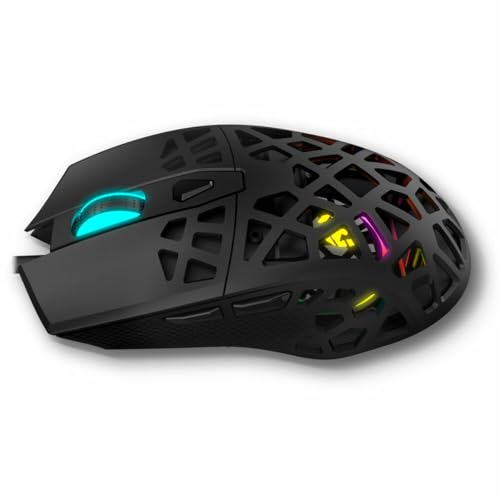 Gaming - Mouse RGB, corpo con pannelli leggeri e robusti, sensore ottico, 6 livelli, 1200 DPI, software programmabile, nero - Mouse gaming - Immagine 2