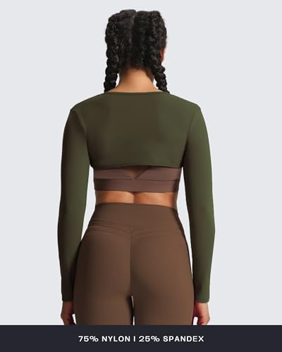 Image of Aoxjox Women's Lexi Lined Bolero Shrug | workout long sleeve,waist-defining cropped fit,open front cardigan,buttery soft fabric,layering,yoga,gym,daily wear