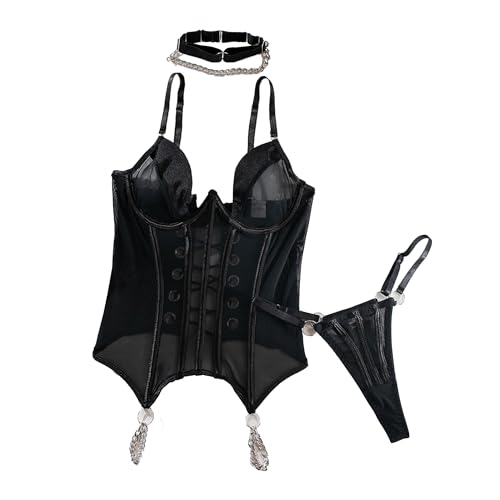 Body à bretelles col en V ensemble lingerie sexy femme avec string