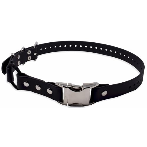 Educator Quick Snap Bungee Dog Collar, Biothane, Waterproof, Odorproof, Easy Connect and Disconnect Clasp and D Ring with Comfort Bungee Loop, Adjustable for Custom Fit, 1-Inch, Black