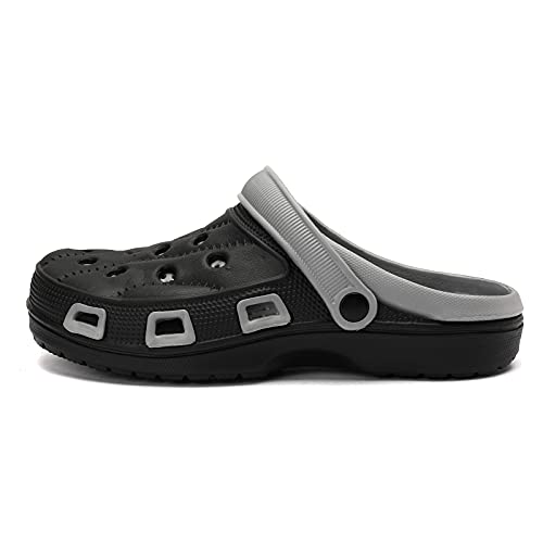 Sanossi Mens Garden Clogs Sports Sandals Outdoor Indoor Slippers Lightweight Hiking Summer Walking Water Beach Shoes Male Black 13 Women/11 Men #TOP2