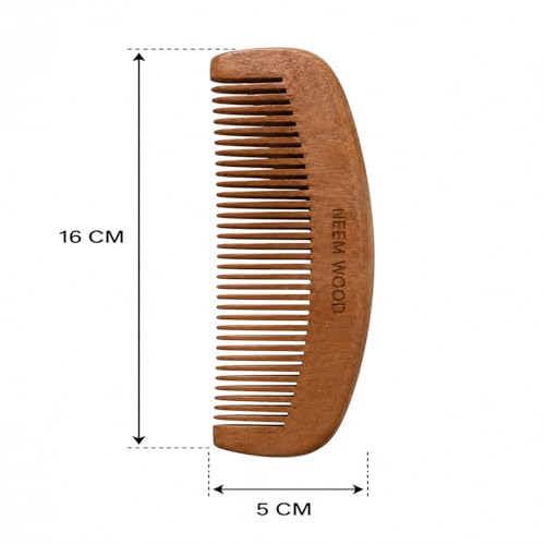 Image of GITGRNTH Natural Neem Wood Comb for Women & Men, Handcrafted Anti Static Wooden Hair Comb for Hair Detangling, Eco Friendly Fine Wooden Comb for Frizz Control, Scalp Care & Hair Breakage Prevention