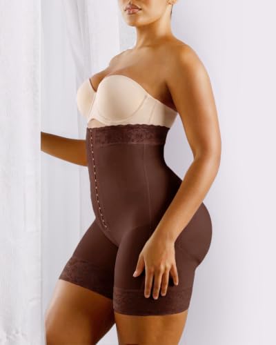 Image of YIANNA Tummy Control Shapewear for Women Strapless Fajas Colombianas Body Shaper Shorts Butt Lifter with Zipper Crotch