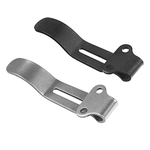 4 clipes de bolso de transporte profundo, clipes de bolso de titânio preto e lavagem de pedra com pa