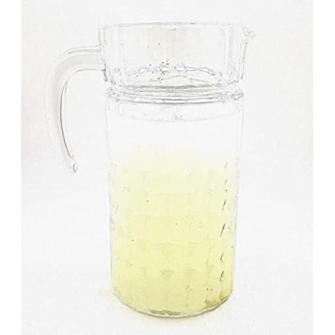 Chefcaptain Glass Crystal Cut Pitcher Zero lead 48 Ounces 6 Cups (Cylinder Light 2.1 Pound Weight) Cover