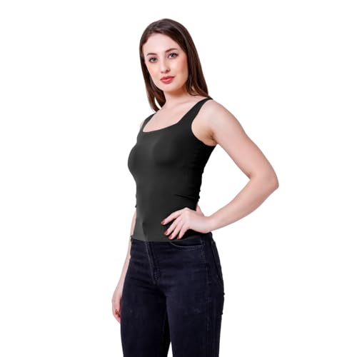 Image of Sizi Women Padded Camisole Workout Top| Tank Top with No Trace,Square Neck Seamless Vest,Elastic Removable Wide Shoulder Strap Camisole