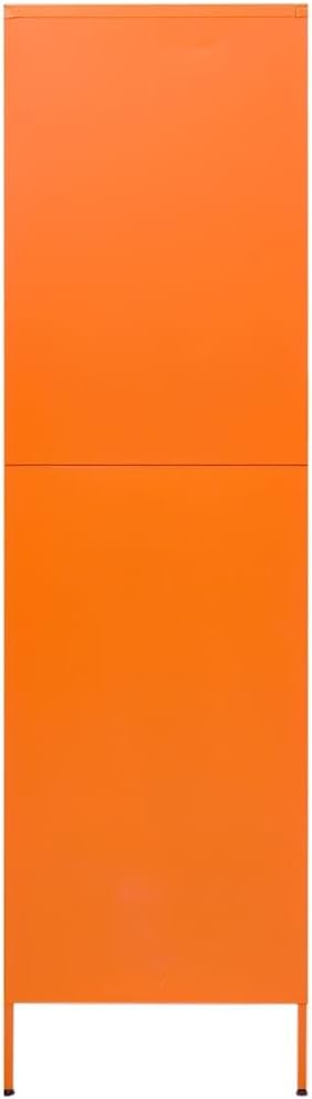 vidaXL Wardrobe, Armoire with Adjustable Shelves, Closet with Hangers for Bedroom, Free Standing Closet Rack, Industrial Style, Orange Steel