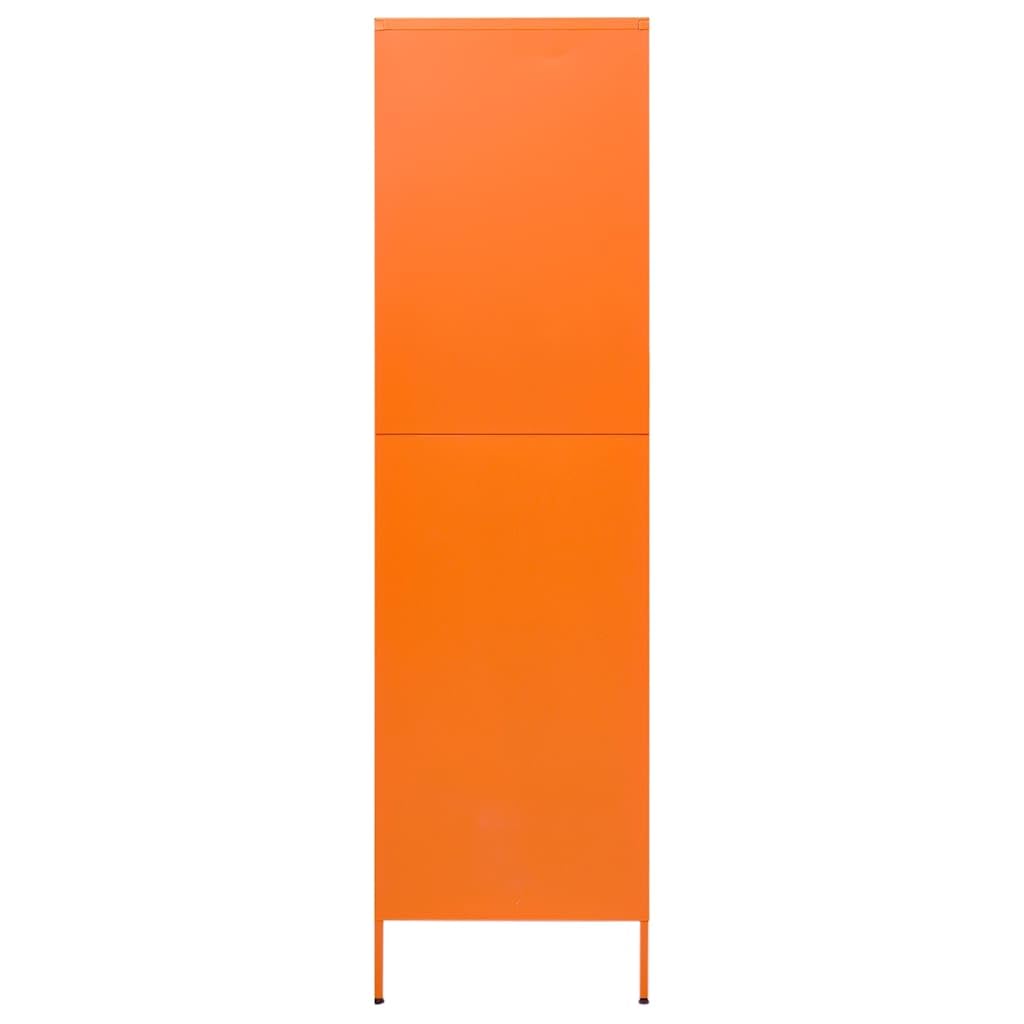 vidaXL Kleiderschrank Garderobenschrank Dielenschrank Schlafzimmerschrank Stahlschrank Lagerschrank Mehrzweckschrank Schrank Orange 90x50x180cm Stahl