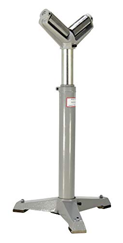 Vestil Stand-G-V-HP Steel V Roller Stand 33 in. to 43 in. Raised Height 1,760 Lb. Capacity Gray